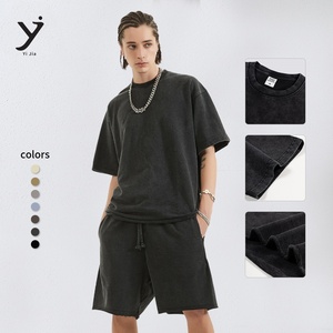 เสื้อยืดแขนสั้นผู้ชายรุ่นเฮฟวี่เวต260กรัมเสื้อผ้าแนวสตรีทซักได้ผ้าคอตตอนแท้เป็นฝอยแบบหลวมๆสำหรับผู้ชายแฟชั่นฤดูร้อน - Product Image 1