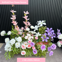 CM-TW006 Arrangement Floral de Fond Artificiel en Soie Rose et Violet pour Mariage et Fêtes