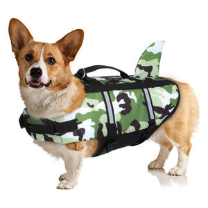 Chaqueta de natación impermeable con forma de sacudida de seguridad para perros, chaleco ligero ajustable con patrón de camuflaje - Product Image 3
