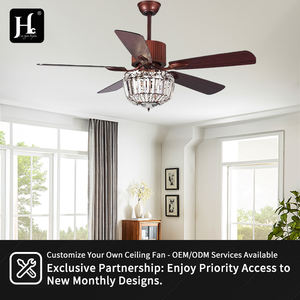 Ventilador de techo con control remoto de 52 pulgadas, cristal+ hierro, con luces LED - Product Image 5