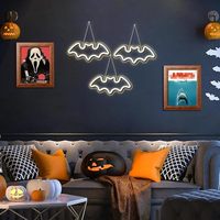 Lampe murale en forme de lettres de l'alphabet Kaisman, décoration de chambre d'enfant, lumières LED néon, forme de chauve-souris, silicone IP67, couleur personnalisée, intensité réglable, DC 12V