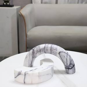 Présentoir comptoir pierre travertin naturel moderne Décoration maison Vase fleurs mosaïque marbre Décoration Vase mosaïque - Product Image 1