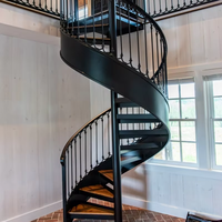 DB Moderne Durable Moderne Intérieur En Acier Center Post Stringer Escalier En Spirale avec Barre Verticale Rampe