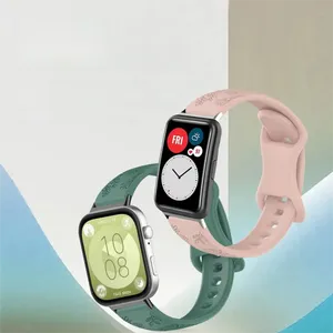 Correa de Liberación Rápida para Huawei Watch Fit <span class=keywords><strong>1</strong></span> <span class=keywords><strong>2</strong></span> 3 4 4pro, Brazalete con Diseño de Diente de León, Correa Deportiva de Silicona para Reloj Inteligente, Agradable al Tacto - Product Image 6