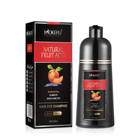 Champú Tinte para el Cabello Negro a Base de Plantas con Ácido de Frutas Naturales 500ml - Cobertura Rápida de Canas en 10 Minutos, Coloración Permanente a Base de Hierbas