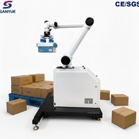 Robot de Paletización con Base Móvil para Operación Segura, Caja de Plástico para Palés Europeos, Elevación de 7º Eje, Controlado por PLC, Estructura Resistente
