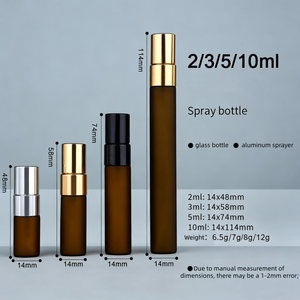 Flacone Spray in Vetro Ambrato Satinato da 2ml 3ml 5ml 10ml con Logo Personalizzato, Vuoto e Ricaricabile, Mini Fiale Campione di Fragranza - Product Image 6