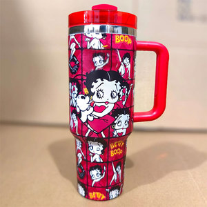 Nuevo Vaso Térmico <span class=keywords><strong>Betty</strong></span> con Diseño Personalizado, Lindo, con Pajita, Doble Pared, de Acero Inoxidable, Aislado, Botella de Agua Deportiva, Taza de Café de Viaje - Product Image 2