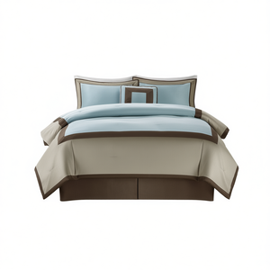 7 Piece <b>Comforter</b> <b>Set</b> Solid Color Classic Style Stitched Home Bedding Full Size - Product Image 1