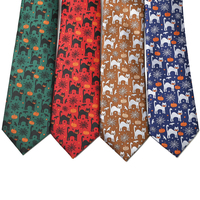 Yili hommes Halloween cravate chat noir chat blanc citrouille lanterne chauve-souris toile d'araignée Polyester affaires décontracté cravate formelle