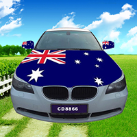 Livraison rapide en 48h drapeaux moteur personnalisés taille 115x150cm 100% Polyester couverture rétroviseur drapeau australien personnalisé pour capot de voiture