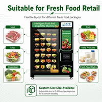 Mesin Penjual Otomatis Makanan Segar Pintar, Sayuran, Buah, Salad, Daging, Dilengkapi Pendingin, Layar Sentuh 32 Inci, 110V/220V