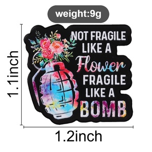 Pin de esmalte con diseño de atitude, base negra, gráfico de <span class=keywords><strong>granada</strong></span>, rosa y texto motivacional, broche para bolsos y ropa - Product Image 6