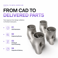 Collecteur d'échappement en métal imprimé en 3D sur mesure avec plusieurs tailles d'entrée et options de ramification