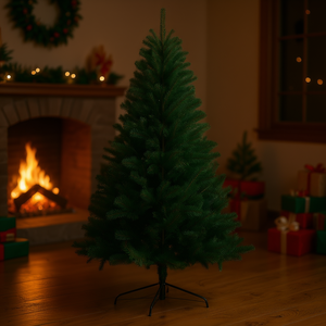 Albero di Natale Artificiale Verde in PVC, 180 cm, Pino Pieghevole con Supporto in Metallo, Non Illuminato, per Decorazioni Interne - Product Image 2