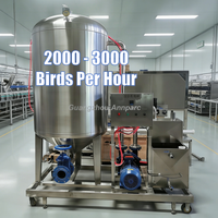 Machine automatique d'aspiration des poumons de poulet, pompe à vide haute efficacité SUS304, éviscérateur 2000-3000BPH pour la transformation de la volaille
