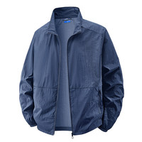 Nouvelle veste d'été pour homme 100% nylon, séchage rapide, anti-UV, col montant, ultra-fine, coupe ample, infroissable, vêtement 3D