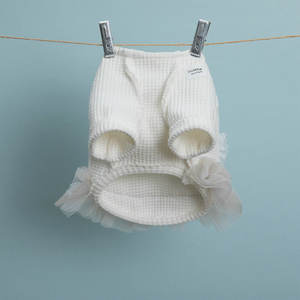 Vestidos personalizados para perros con ribete de encaje, vestido de moda para perros, ropa de lujo para mascotas Beige para primavera y verano - Product Image 1