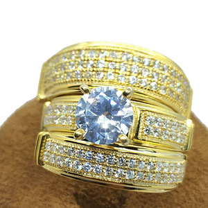 Set di anelli per coppia, matrimonio, fidanzamento, moda, gioielli da donna e da uomo, regalo romantico, accessorio di tendenza - Product Image 2