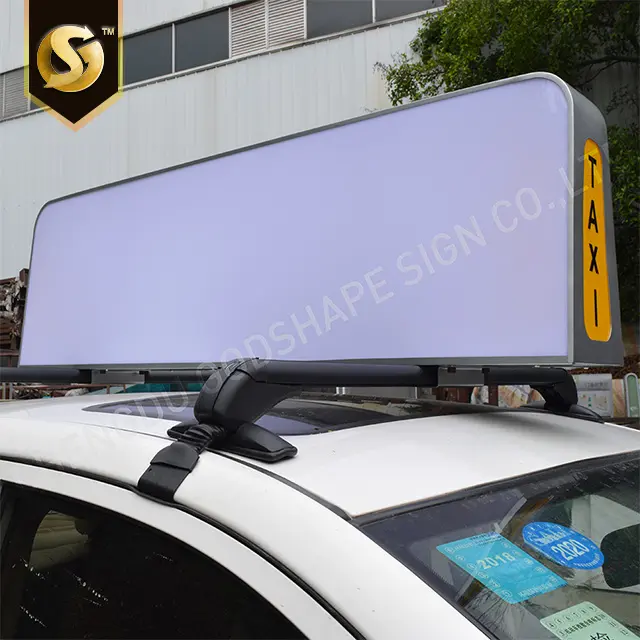 لوحة الإعلانات سيارة أجرة سقف أعلى كبير صندوق إضاءة علامة الاكريليك سيارة صندوق إضاءة