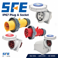 Prise industrielle SFE Ip67 CE SFN-0352 3P+N+E 63A, connecteur mobile 5 broches, prise et fiche étanches, connecteur mâle et femelle