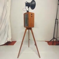 Machine photomaton portable rétro à double face en bois avec appareil photo et imprimante, style Surface Pro, pour iPad, DSLR, vintage