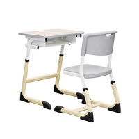 Meubles de classe scolaire personnalisables en couleur, ensemble de bureau et chaise en bois réglables pour un seul élève