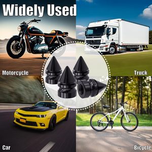 Smart Valve <b>Cap</b> Conical Black Aluminum Alloy For Car Tire Wheel <b>Dust</b> Cover Replacement Repair Parts - Product Image 3
