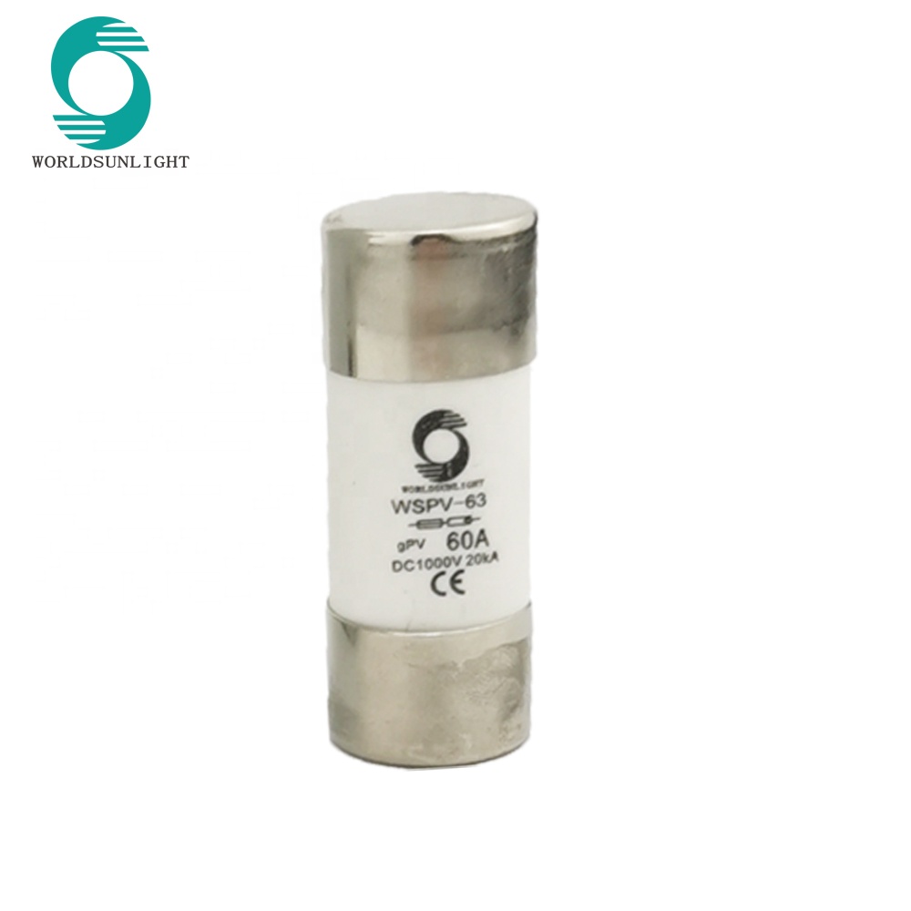 Worldsunlight WSPV-63 CE 22*58 мм gPV 20kA dc 60A цепи 2pole PV солнечная dc1000V предохранитель