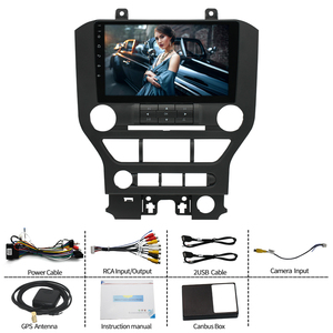 9 inch Android RDS FM <span class=keywords><strong>Car</strong></span> DVD Player <span class=keywords><strong>GPS</strong></span> navigation đài phát thanh xe cho Ford Mustang 2015 2018 video đài phát thanh hệ thống âm thanh BT - Product Image 4