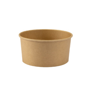 ชามกระดาษคราฟท์ทรงกลมแบบใช้แล้วทิ้งสำหรับเสิร์ฟอาหารสไตล์มินิมอล - Product Image 1