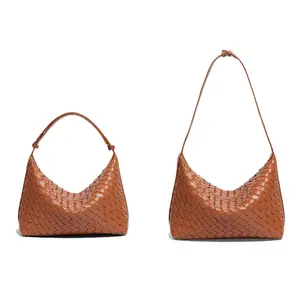 Ready dropshopping luxury designer simple underarm fold braid shoulder bag handmade knot woven handbag tote bags 3175