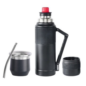 Kit Yerba Mate 34oz, Thermos en acier inoxydable + Tasse à maté + Filtre Bombilla, Garde l'eau chaude pendant des heures pour un usage domestique - Product Image 3