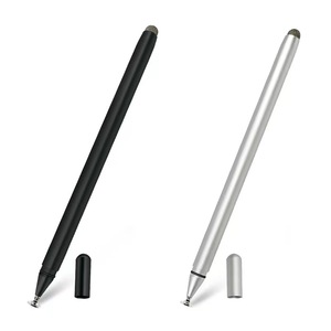 Lápiz de punta de disco fino de precisión, 2 en 1, doble cara, pantallas táctiles universales de Metal, bolígrafos Stylus para tableta