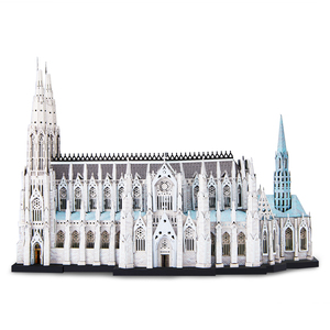 Kit de modèle de la cathédrale de Saint-Patrick <span class=keywords><strong>Piececool</strong></span>, modèle en métal artisanal, puzzle en métal <span class=keywords><strong>3D</strong></span>, cadeau de Noël pour adultes - Product Image 2