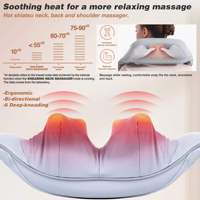Masseur de cou Shiatsu rechargeable par USB, batterie au lithium, pétrissage 6D, chauffage, contrôle de la minuterie, tissu en maille de haute qualité pour massage des tissus profonds