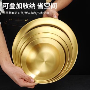 Stainless Steel <b>Round</b> Plate 20-20.9cm Thickened Durable For Hotel Meals - Product Image 3