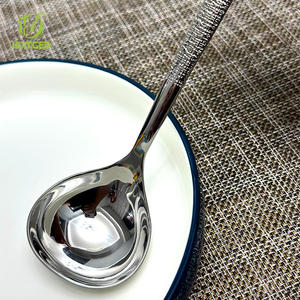 Modern 304 Stainless Steel Silver Plated Mirror Polish Hammered <b>Wooden</b> Handle Soup <b>Ladle</b> Household Anti-scalding Colander - Product Image 5