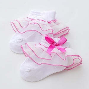جوارب دانتيل أميرات قطنية بتمشيط ناعم للأطفال حديثي الولادة شورت كشكش جيد التهوية للفتيات في الصيف والربيع - Product Image 3