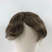 Perruque de remplacement pour hommes en cheveux humains Remy 100% de haute qualité, avec dentelle suisse et PU transparent, lisse, 6 pouces