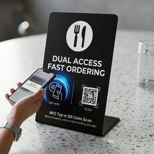 Mini Tag NFC RFID in PVC Impermeabile, Espositore da Tavolo per Biglietti da Visita, Tessere Associative, Menu con Scansione Codice QR per Social Media - Product Image 4