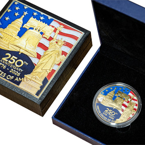 Stock USA 250e Anniversaire Aigle Chauve 90x90mm Pièce Unique Boîte Cadeau Décoration Fête de l'Indépendance Cadeau de Collection Souvenir - Product Image 4