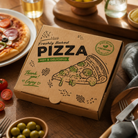 Boîte à pizza anti-écrasement avec parois latérales rigides en carton kraft, taille personnalisée, boîte de présentation pour pizza surgelée, boîte d'exportation