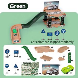 4 en 1 DIY montaje estacionamiento juego Carreras <span class=keywords><strong>coches</strong></span> plástico niños Parque Juguetes - Product Image 2