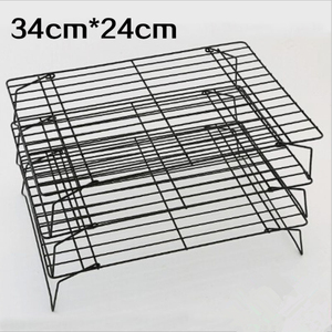 40cm x 25cm שלוש שכבות מקופל אופים מתלה לחם עוגיות מאפה ללא מקל עוגת מדף מאפיית קירור מדף - Product Image 3