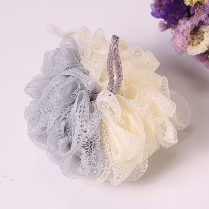 Bola de baño bicolor, beige y gris