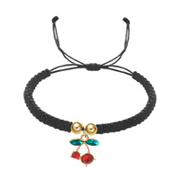 Dames armband van legering met eenvoudige, veelzijdige kersen hanger, handgeweven, cadeau voor de pols