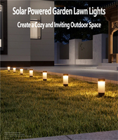 Lampe solaire pour pelouse, lampe de table, lampe de camping, cylindre ABS, étanche IP65, avec lumière blanche et chaude, pour jardin, pelouse, décoration de table extérieure