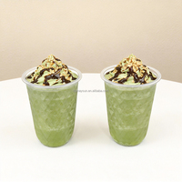 Gobelet en plastique PP transparent en forme de losange personnalisé de 16 oz et 22 oz avec couvercle pour matcha, cold brew, latte glacé, boissons nuageuses, café, boissons froides