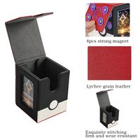 Boîte de rangement pour cartes Torson en cuir PU avec fermeture magnétique et fenêtre de visualisation, pour plus de 120 cartes à protège-cartes individuels, TCG CCG, MOQ 100 pièces